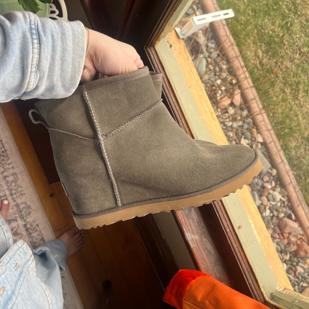 Suede Ankle Boots in Olive Green